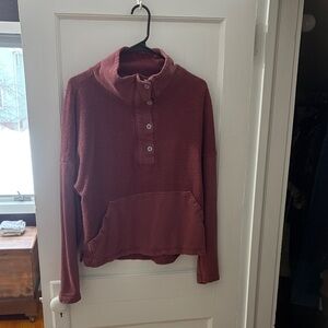 Women's Crop Sweater with Button Funnel Collar